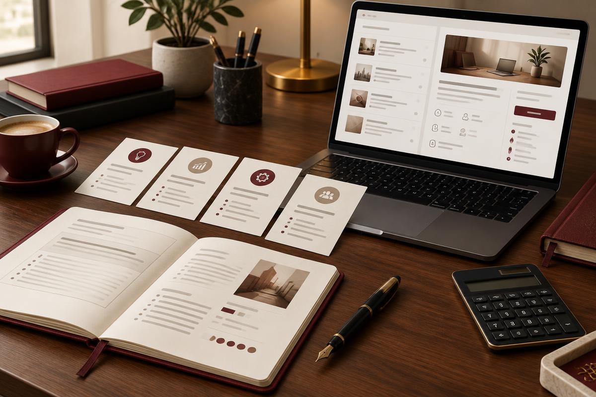 Refined professional workspace for reviewing a business freelance service